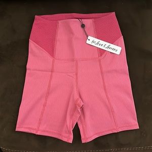 Nwt for Love & Lemons Dani Ribbed Two Tone Biker Shorts